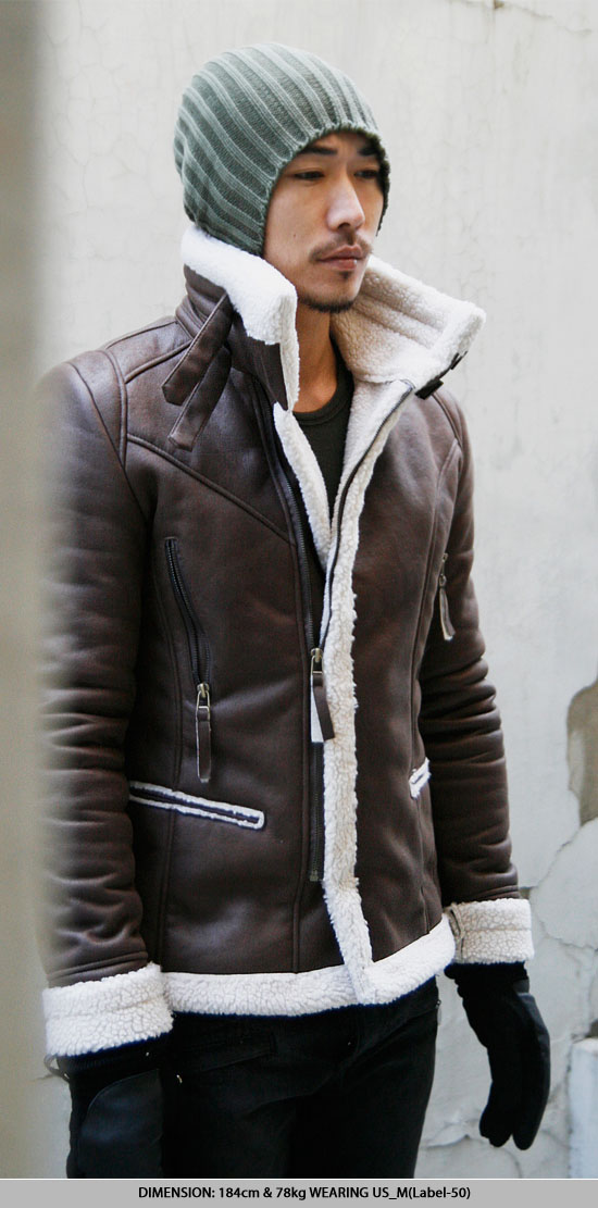 Mustgo Shearling Aviator JKLeather 16 Fast Fashion Mens Clothes